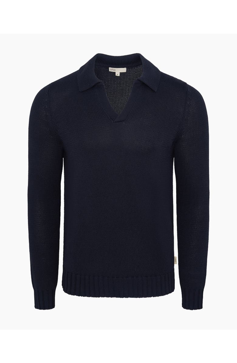 Onia Ultra Soft Cotton Johnny Polo, Alternate, color, Midnight