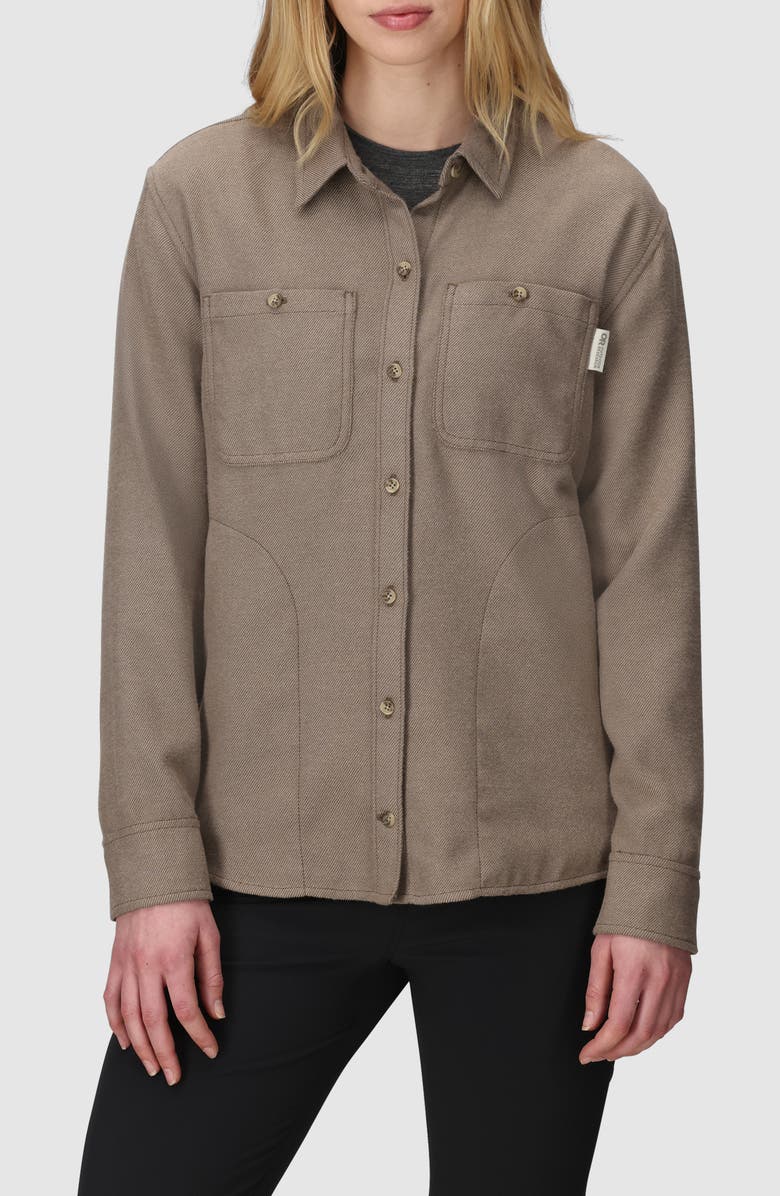 Outdoor Research Feedback Flannel Twill Overshirt, Main, color, Sable