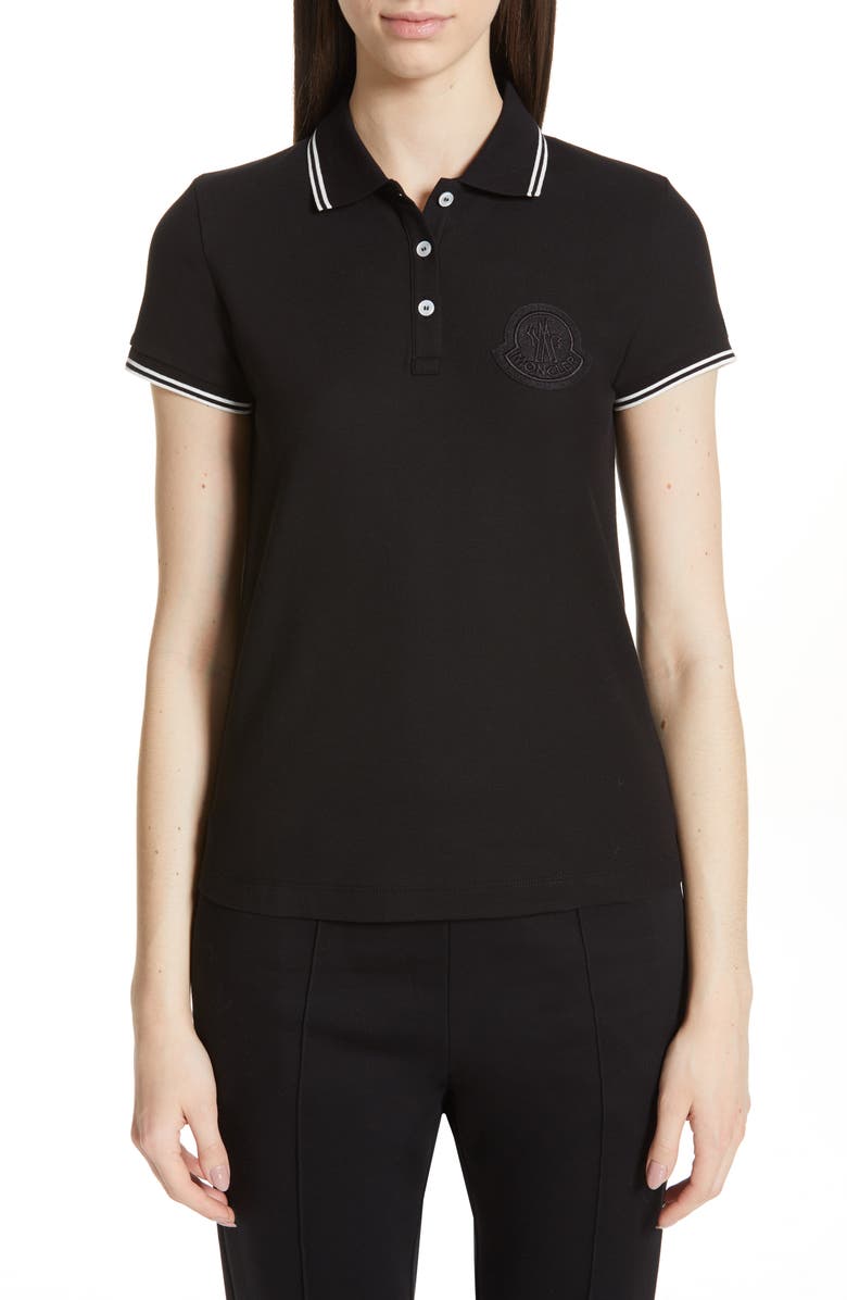 Moncler Piqué Cotton Polo, Main, color,
