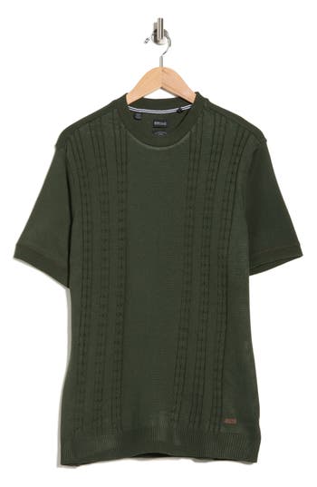 Buffalo Jeans Welburn Cable Stitch Short Sleeve Sweater