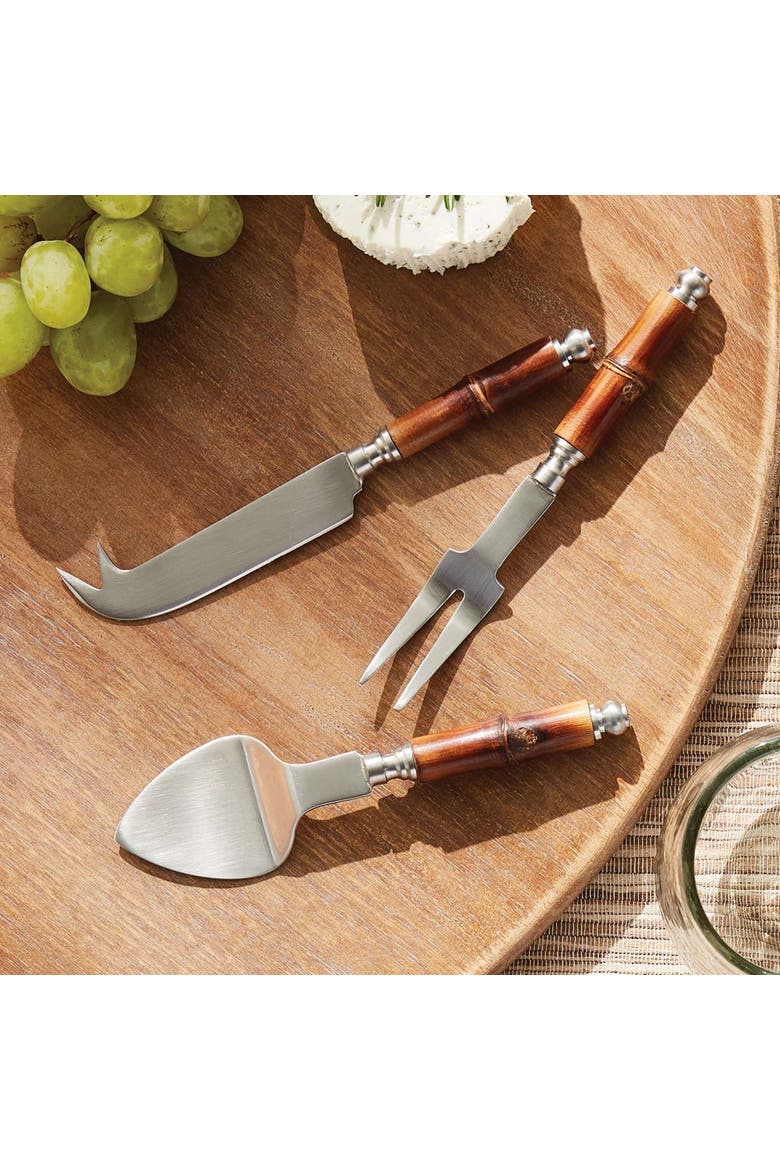 Barclay Butera Keystone Cheese Knives Set Of 4, Alternate, color, Brown