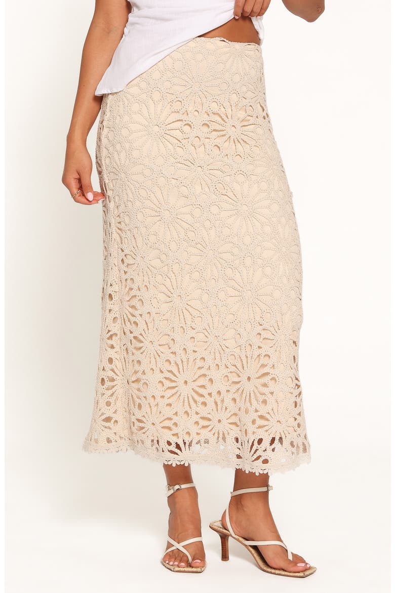 Vesela Crochet Maxi Skirt, Main, color, NATURAL