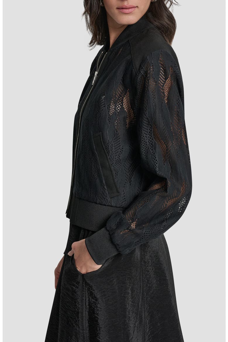 Abstract Lace Jacket, Alternate, color, BLACK