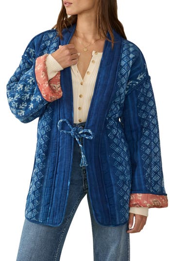 Faherty Sun Valley Quilted Jacket In Blue