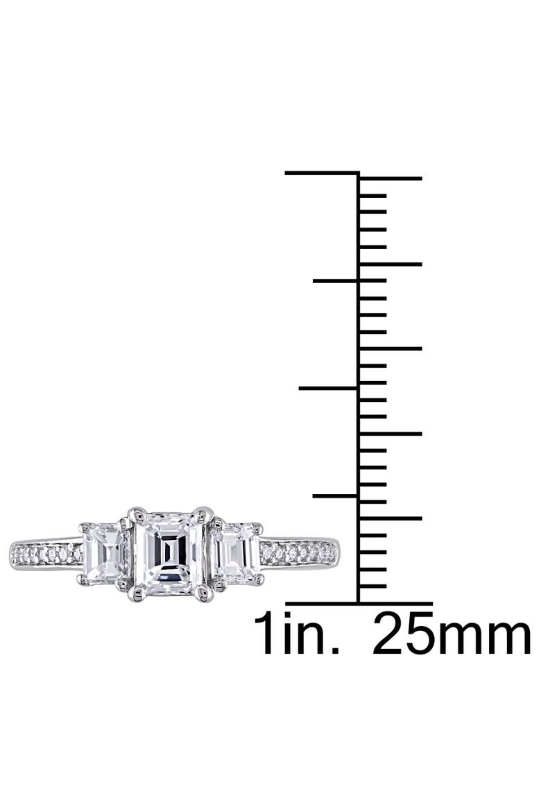 Diamond Emerald 3-Stone Ring 14k, Alternate, color, 14K White Gold
