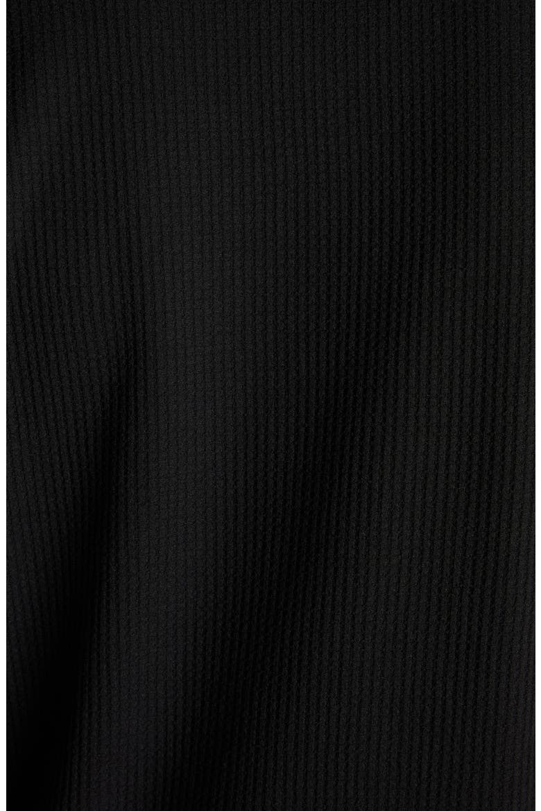 Logo Patch Waffle Stitch Long Sleeve T-Shirt, Alternate, color, BLACK