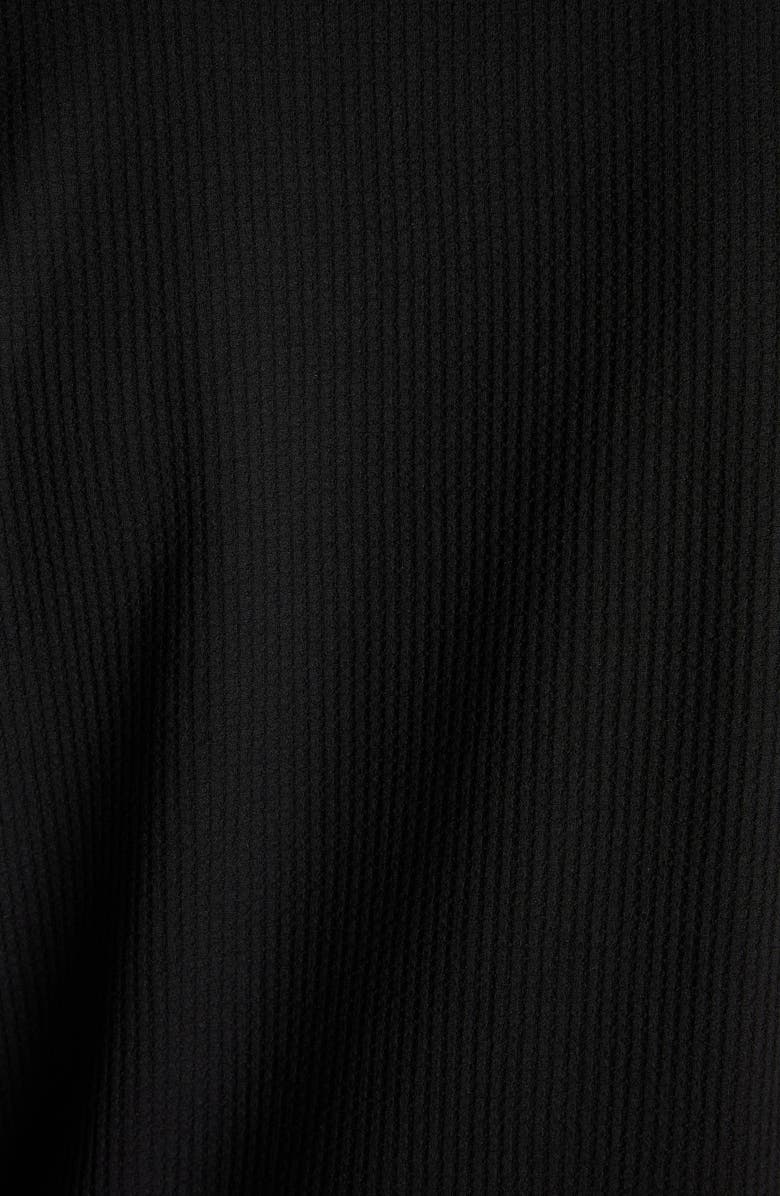 Moncler Logo Patch Waffle Stitch Long Sleeve T-Shirt, Alternate, color, Black