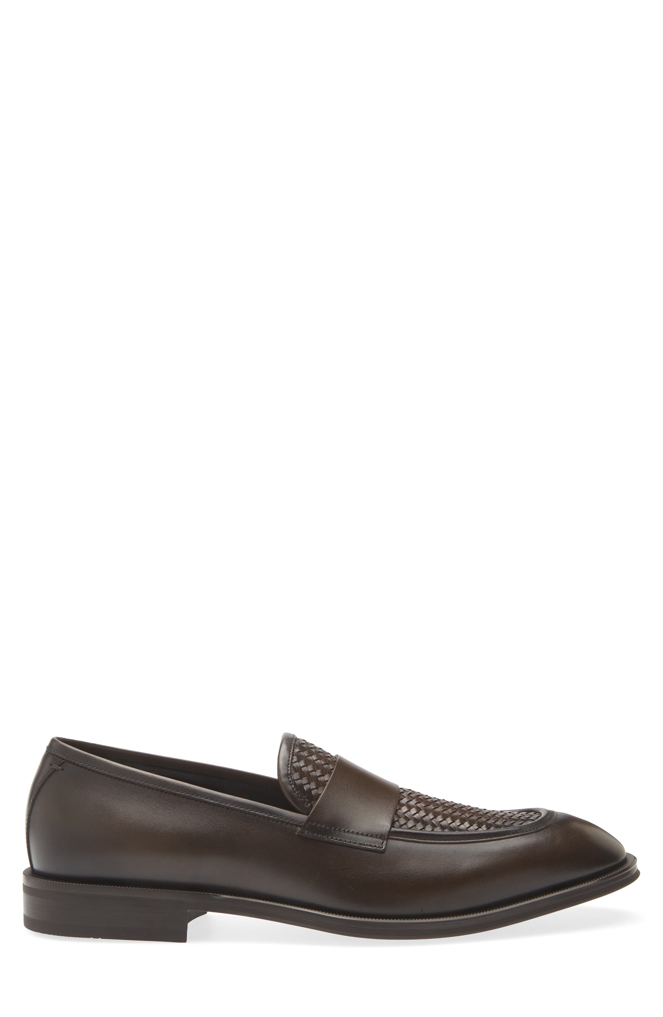 BOSS Derrek Woven Loafer, Alternate, color, Dark Brown