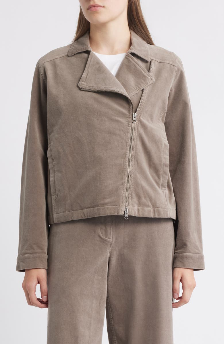 Eileen Fisher Short Rider Jacket, Alternate, color, Taupe