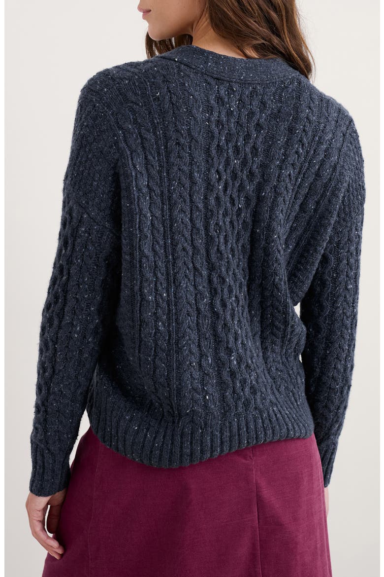 Newlyn Merino Wool Blend Cardigan, Alternate, color, KNIT MELANGE MARITIME