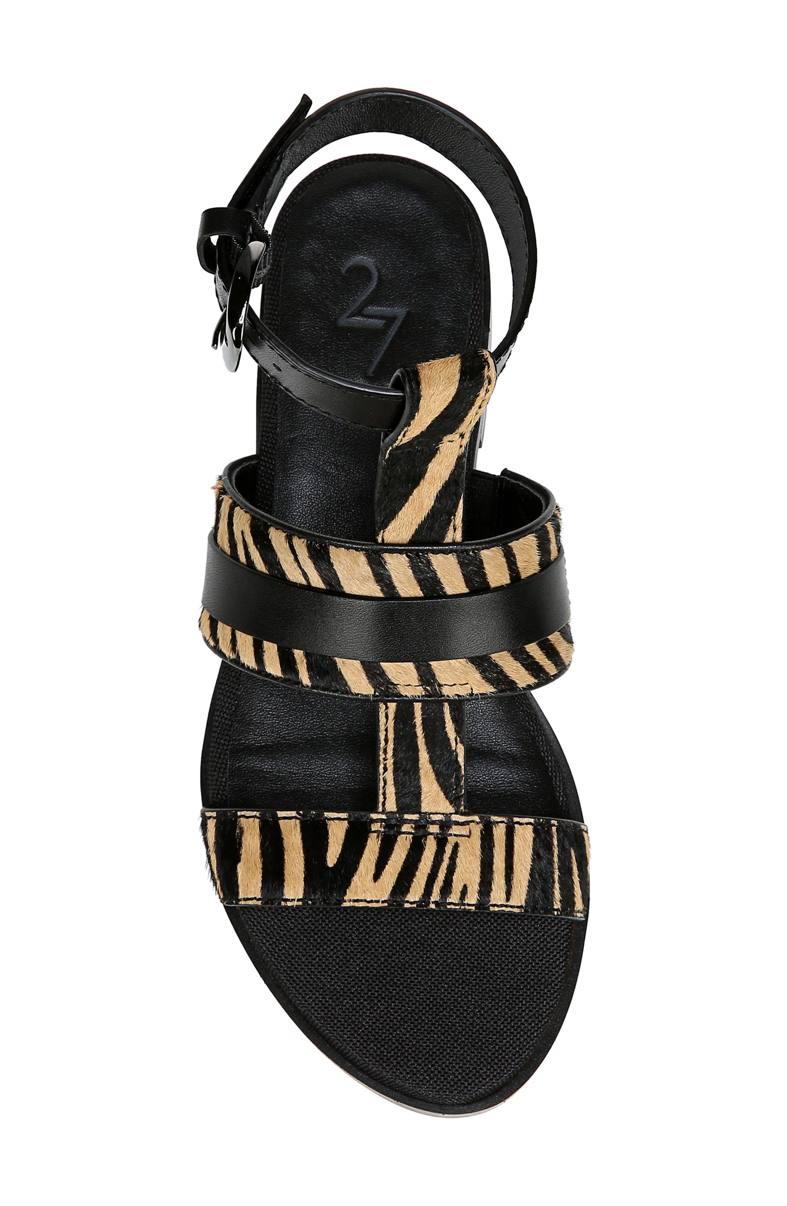Elva Sandal, Alternate, color, ZEBRA PRINT CALF HAIR