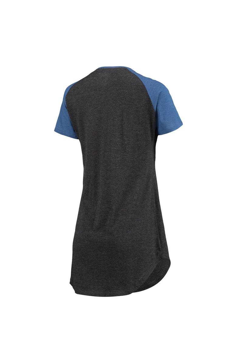 CONCEPTS SPORT Women's Concepts Sport Black/Heathered Royal Indianapolis Colts Meter Raglan V-Neck Knit Nightshirt, Alternate, color, 