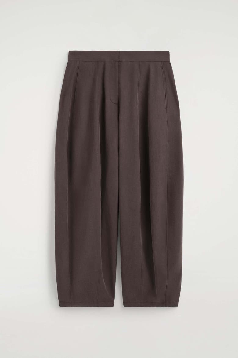 Toggle-Hem Wide-Leg Pants, Alternate, color, BROWN