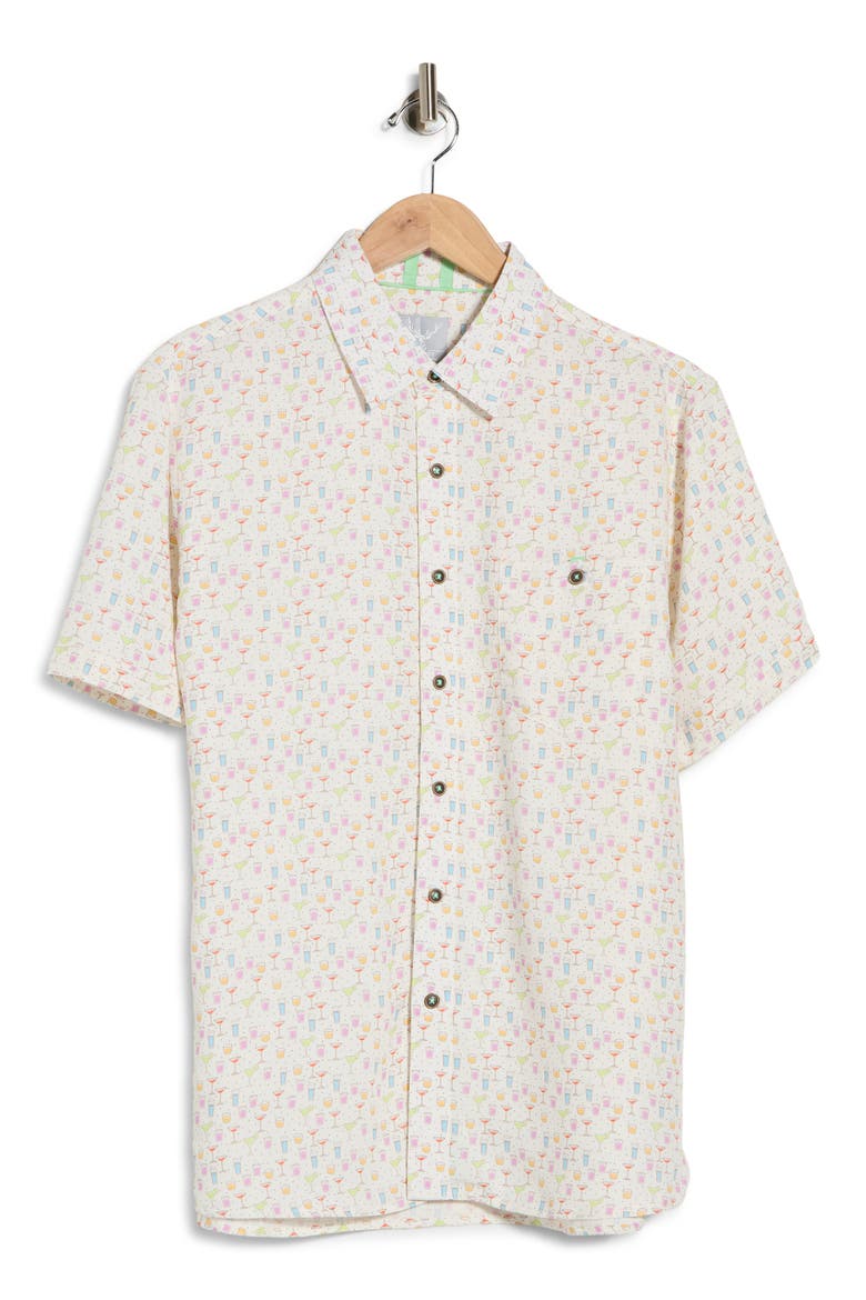 Happy Hour Short Sleeve Printed Shirt, Alternate, color, WHITE/ MULTI