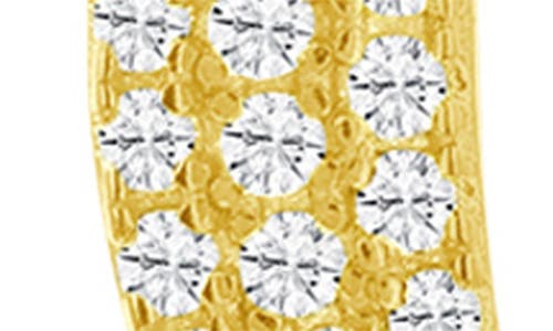 Suzy Levian Yellow Sterling Silver White Cubic Zirconia Oval Shape Drop Earrings In Gold