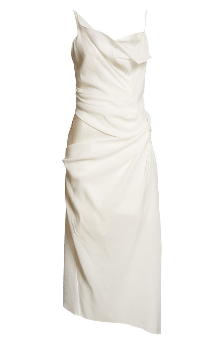 Commission Kate Asymmetric Draped Cupro & Cotton Midi Dress, Alternate, color,