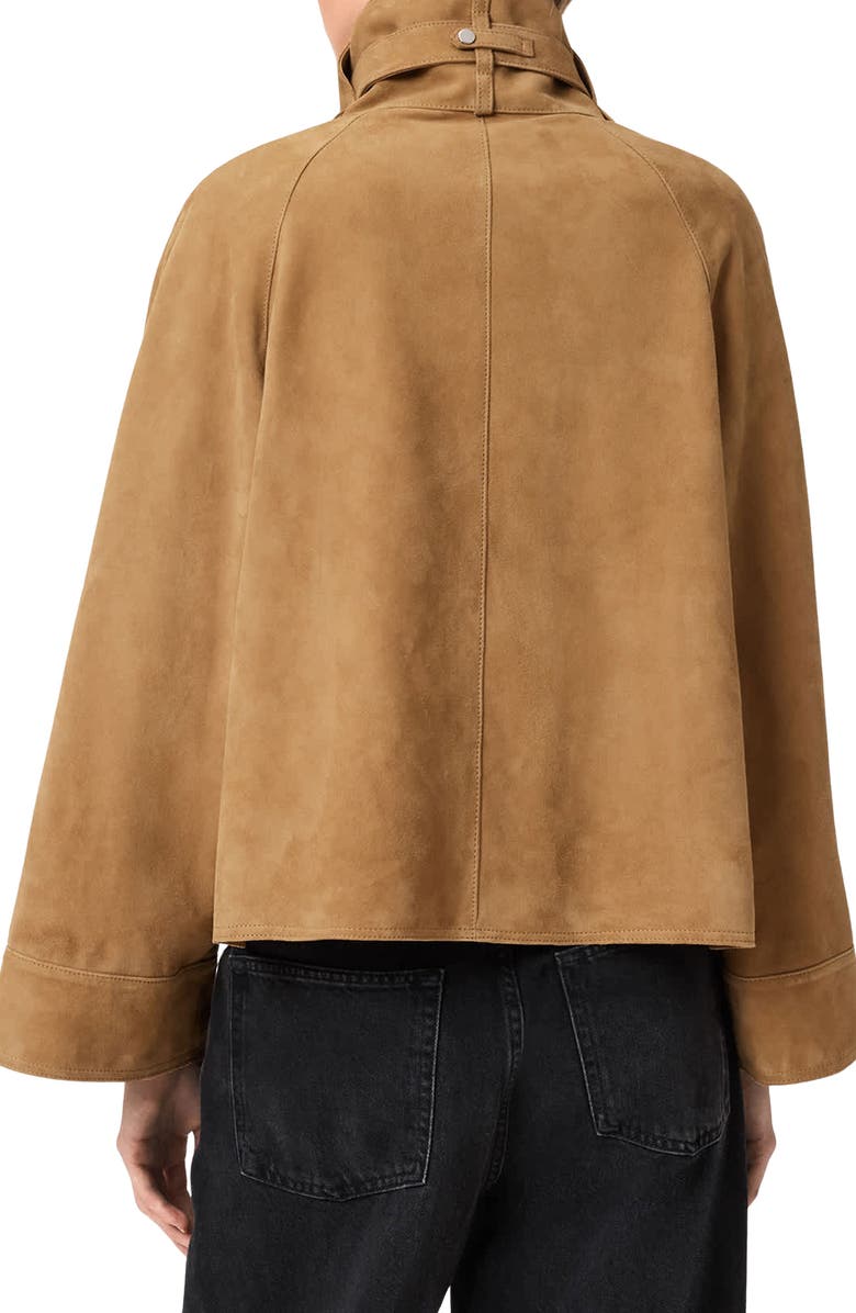 AllSaints Rhodes Suede Jacket, Alternate, color, Camel Brown