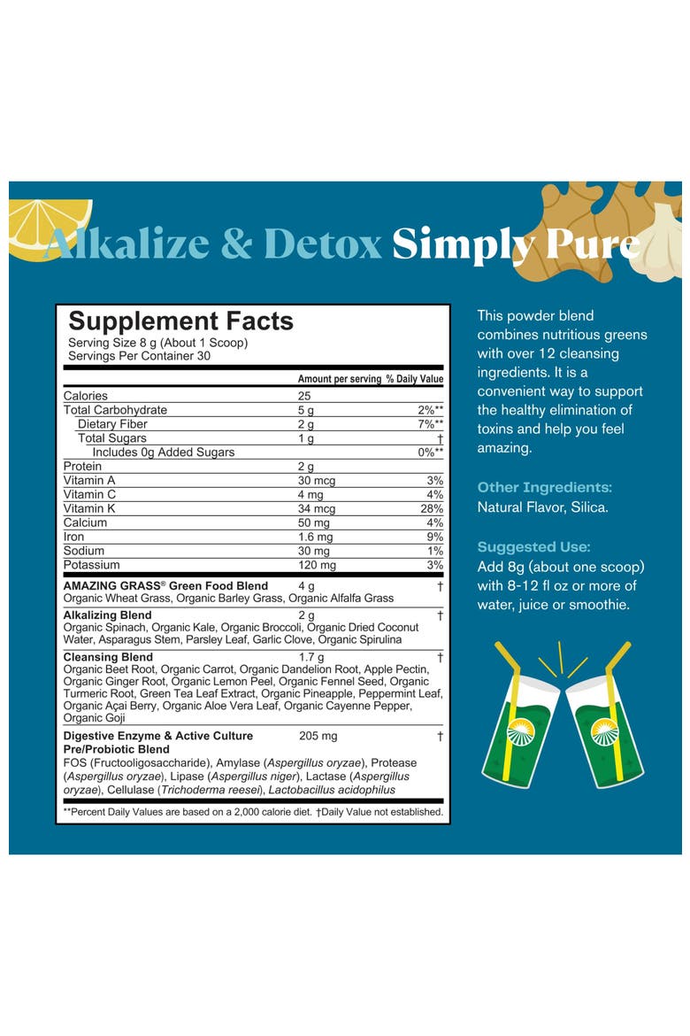 Greens Blend Smoothie Mix with Super Greens, Beet Root Powder, Digestive Enzymes, Prebiotics, and Probiotics, 30 Servings, Alternate, color, None