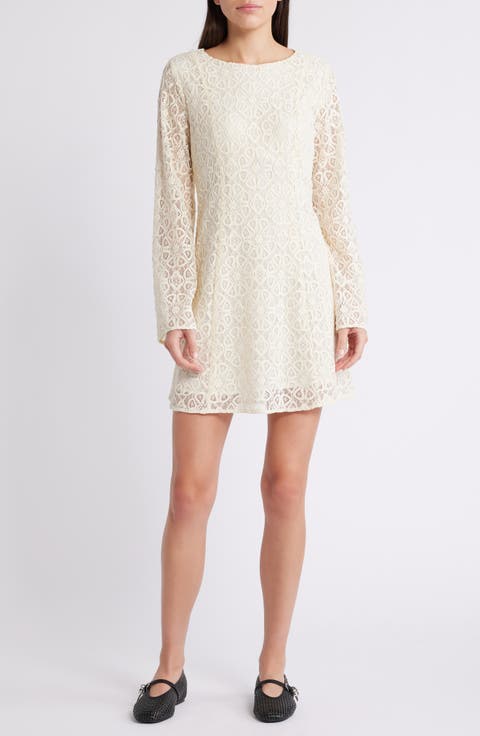 Long Sleeve Lace Minidress