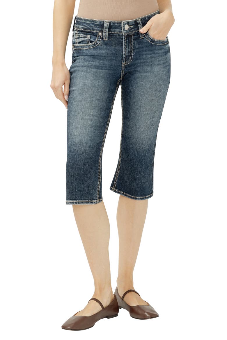 Suki Heritage Curvy Mid Rise Capri Jeans, Main, color, BLANCHE