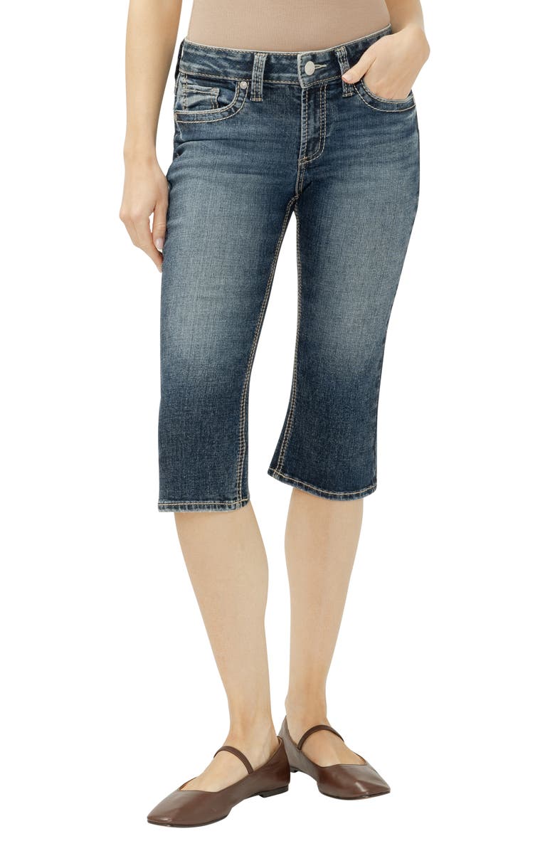 Silver Jeans Co. Suki Heritage Curvy Mid Rise Capri Jeans, Main, color, Blanche