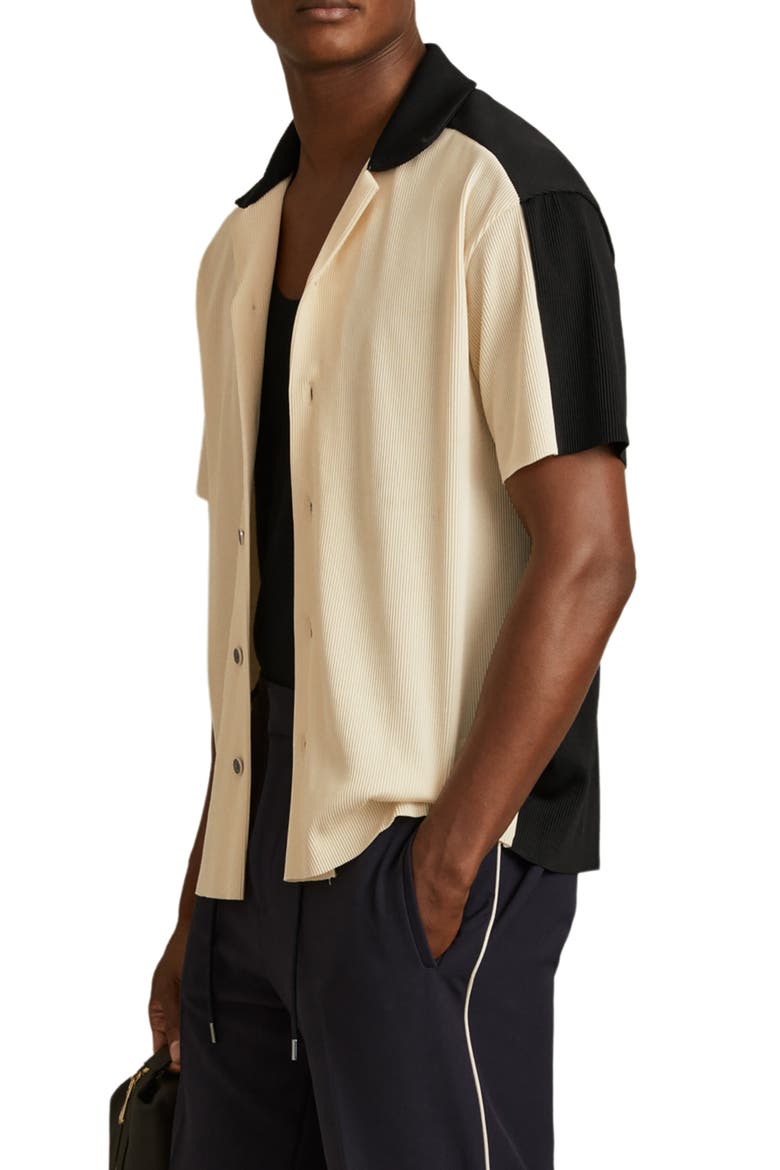 Castro Rib Camp Shirt, Alternate, color, OFF WHITE/ NAVY