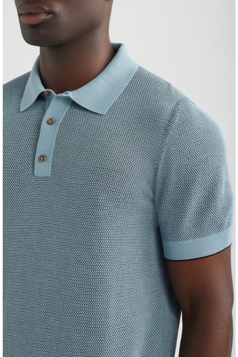 L-Naldo Silk & Cotton Polo, Alternate, color, BLUE