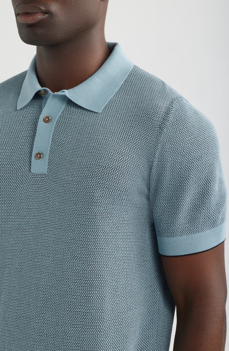 BOSS Camel L-Naldo Silk & Cotton Polo, Alternate, color, Blue