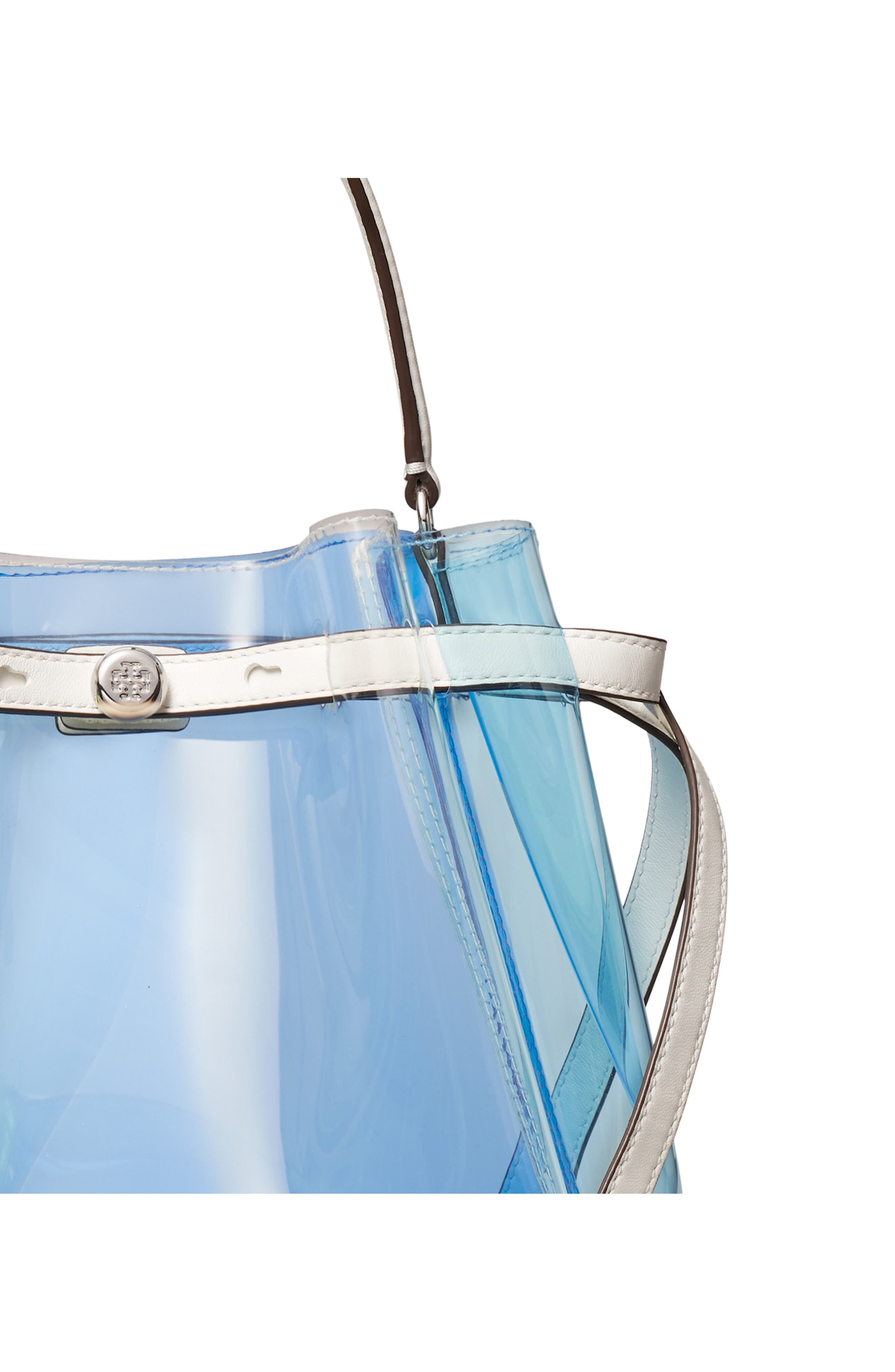 Tory Burch Romy Colorblock Clear Bucket Bag, Alternate, color, 