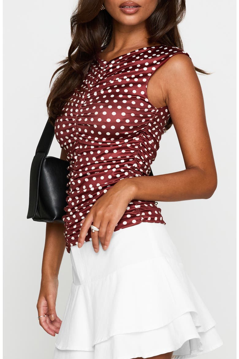Perfect Harmony Ruched Sleeveless Top, Alternate, color, MULTI RED