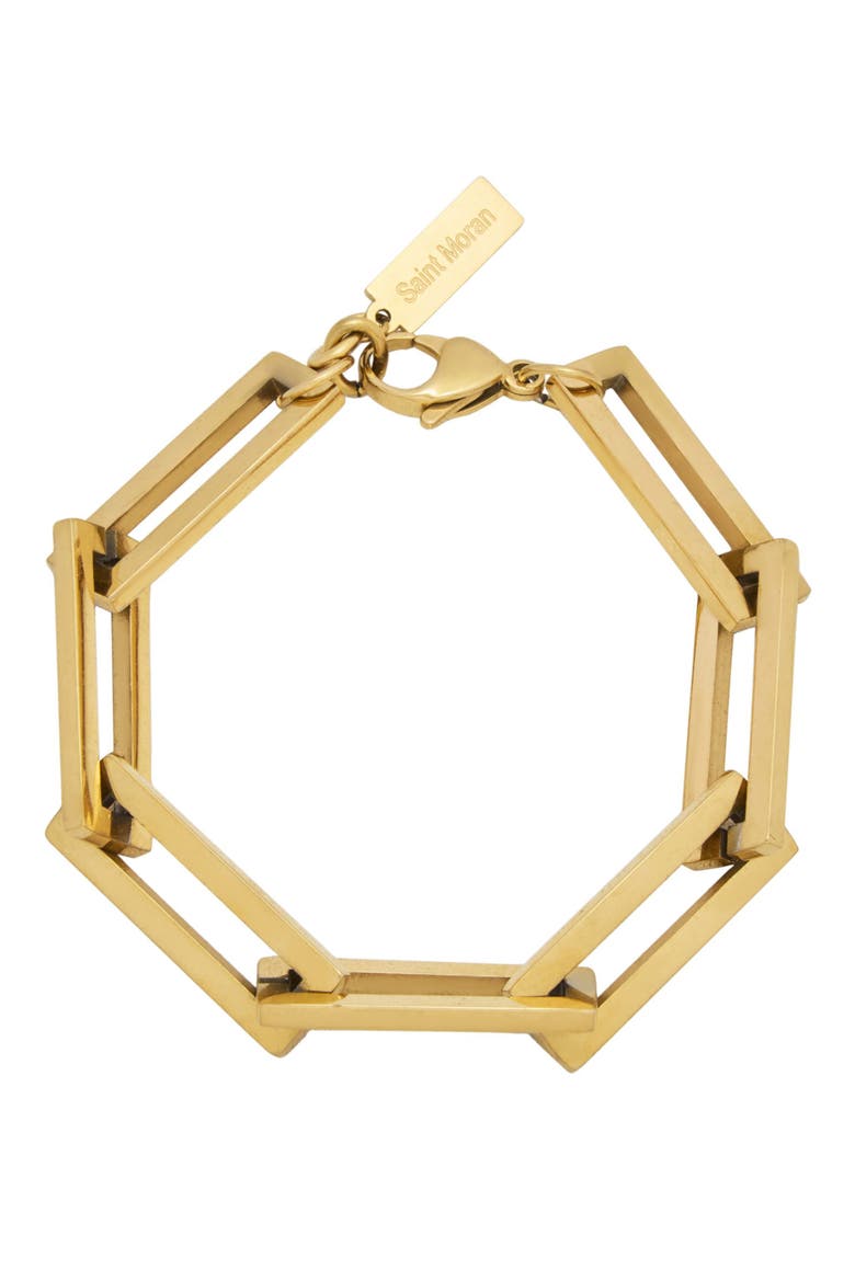 Oversized Rectangular Link Bracelet, Main, color, GOLD