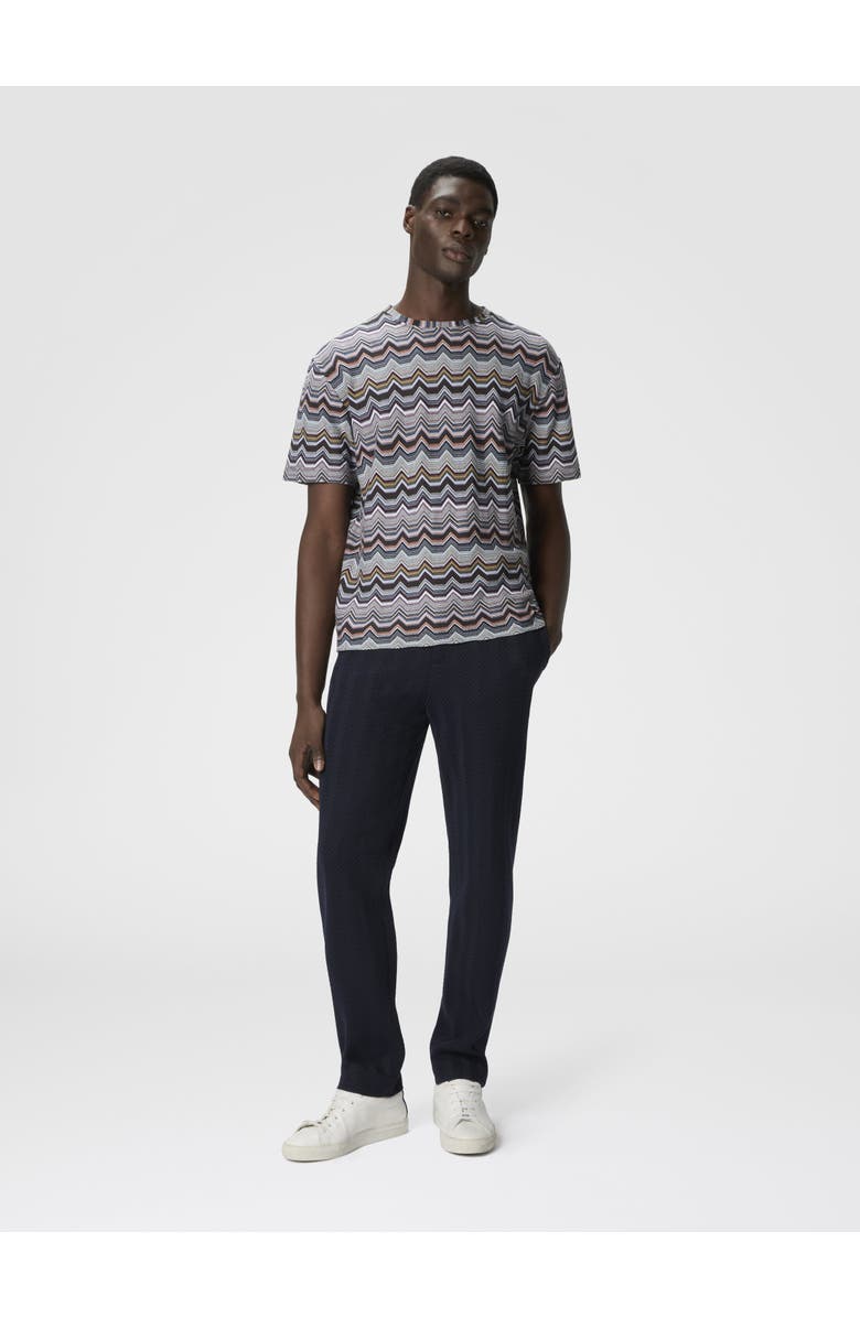 Missoni Crew Neck T-shirt With Geometric Zigzag, Alternate, color, Multicoloured