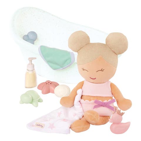14" Plush Water Play Baby Doll & Bathtub Set - Caucasian