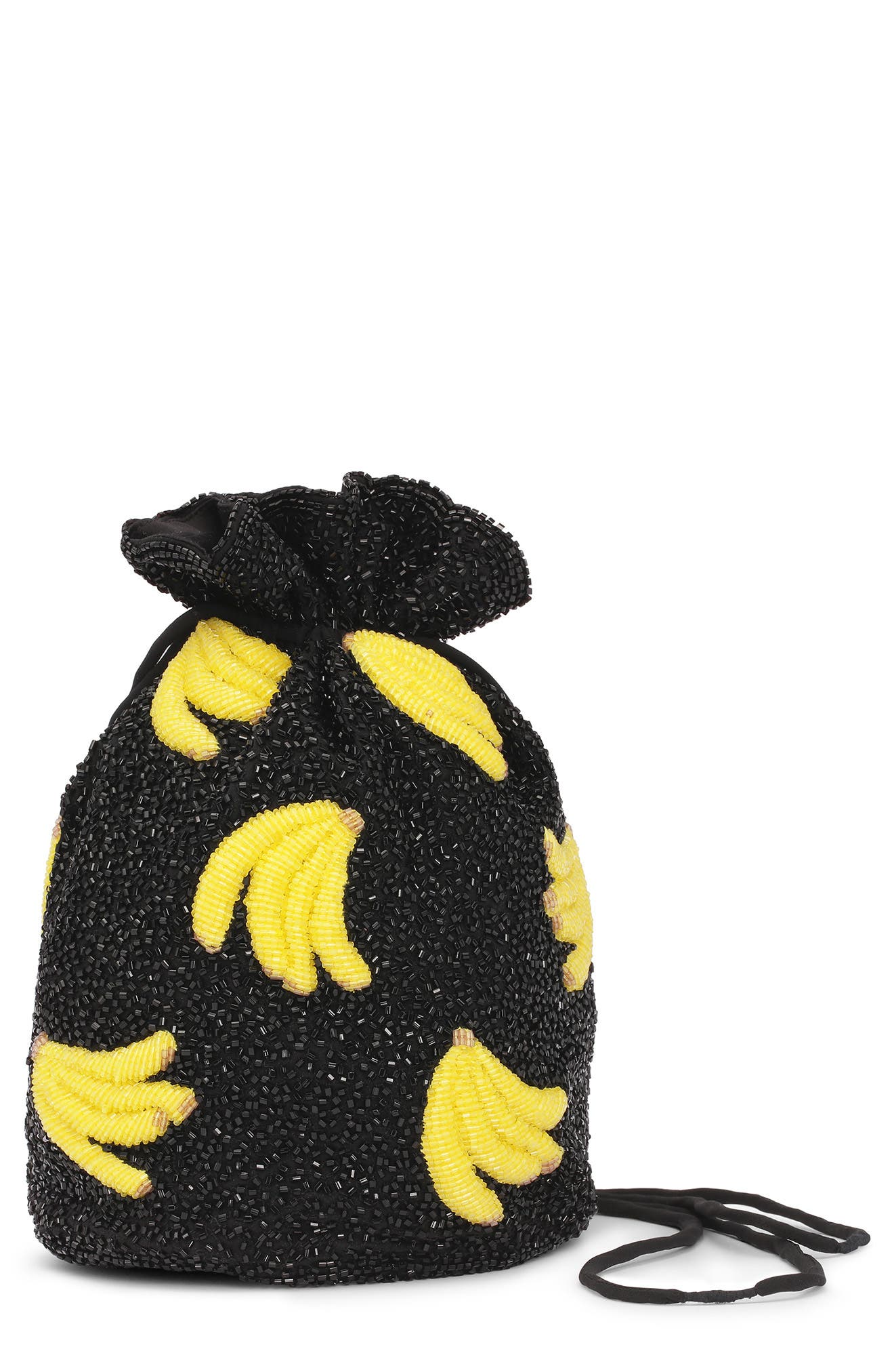 Ganni Beaded Bucket Bag, Main, color, 