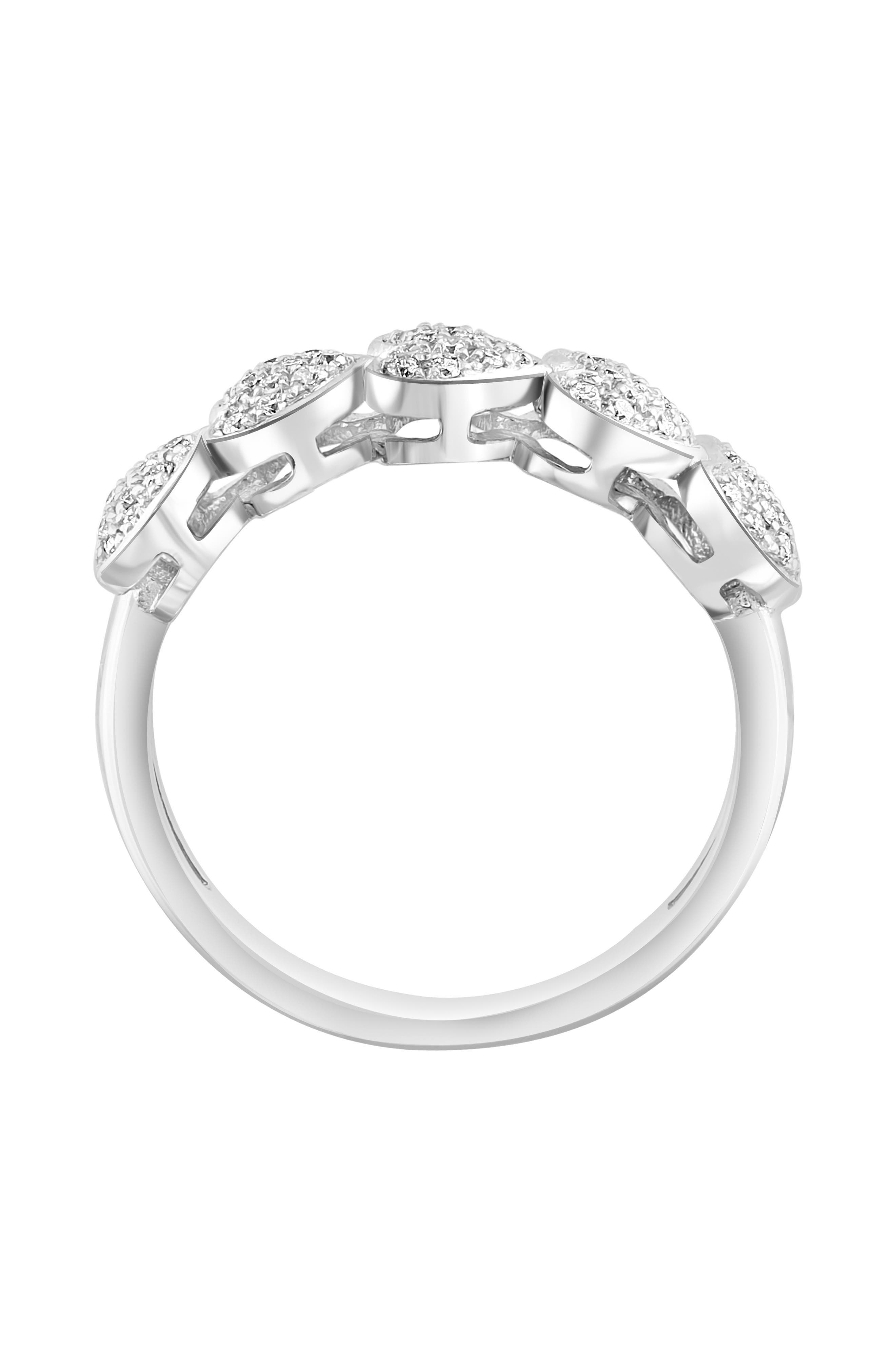 EFFY Sterling Silver Pavé Diamond Heart Ring - 0.25ct. (Women ...