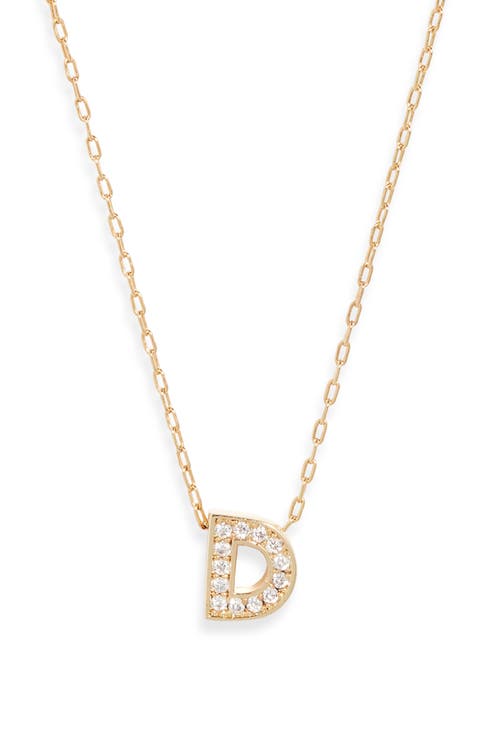Pavé Cubic Zirconia Initial Necklace