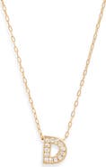 Nordstrom Pavé Cubic Zirconia Initial Necklace