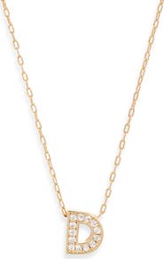 Nordstrom Pavé Cubic Zirconia Initial Necklace