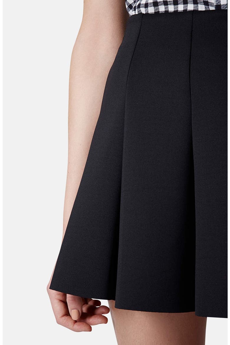 Pleat Scuba Skirt, Alternate, color, BLACK