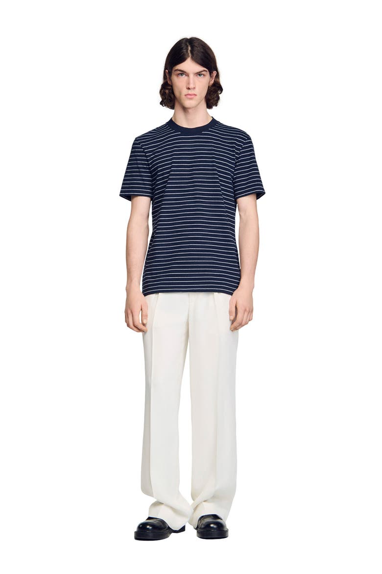 Striped T-shirt, Alternate, color, Marine / blanc