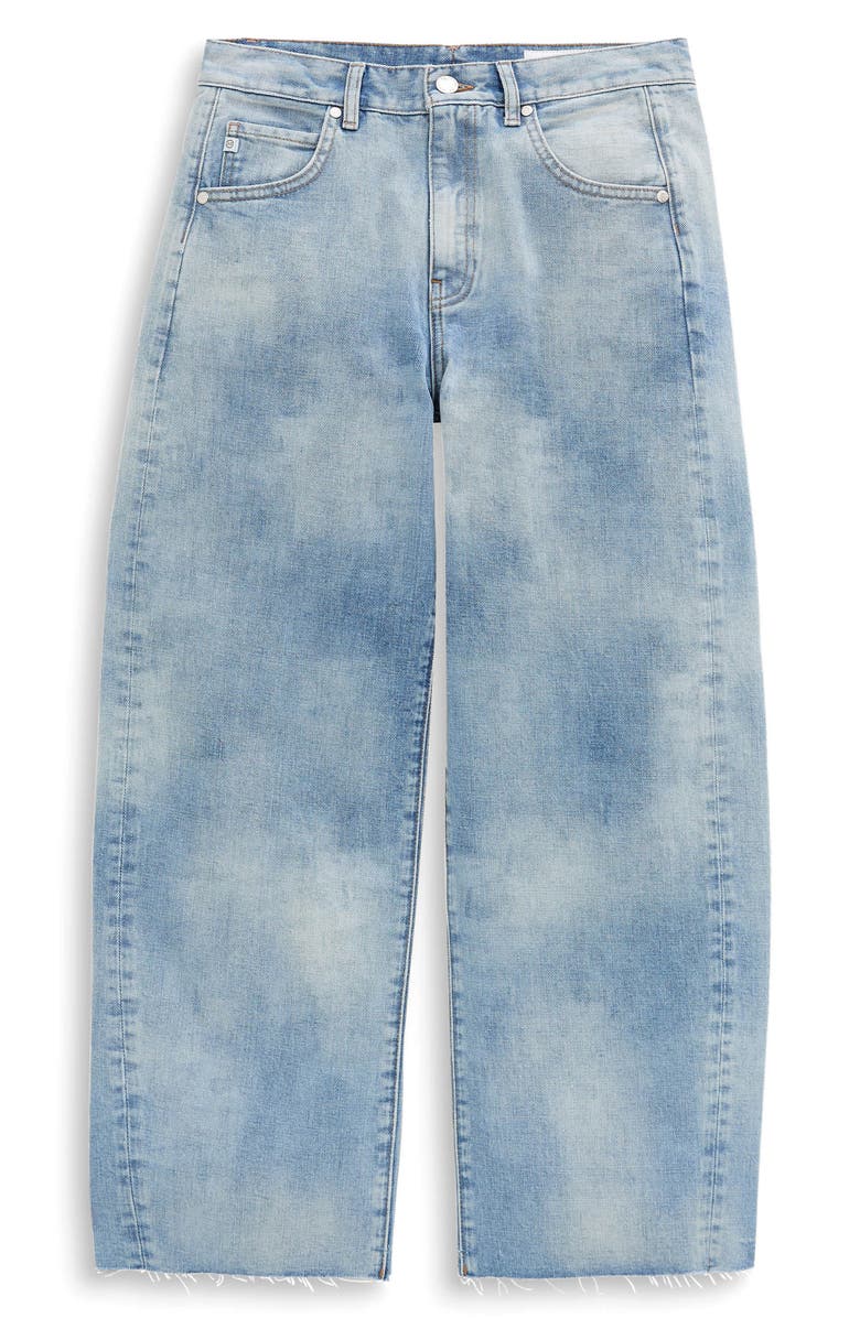 AG Hattie Raw Hem High Waist Crop Barrel Leg Jeans, Alternate, color, Playa