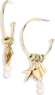 NORDSTROM RACK Sealife Charm Hoop Earrings