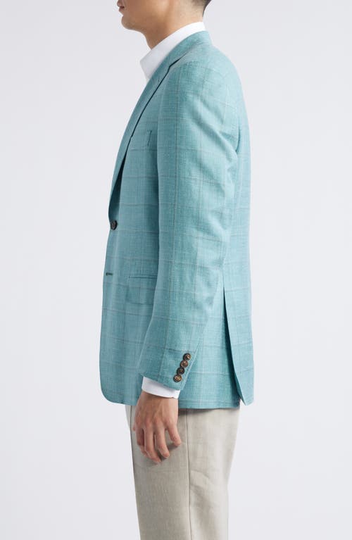 Canali Siena Regular Fit Green Windowpane Check Cashmere & Linen Blend Sport Coat In Bright Green