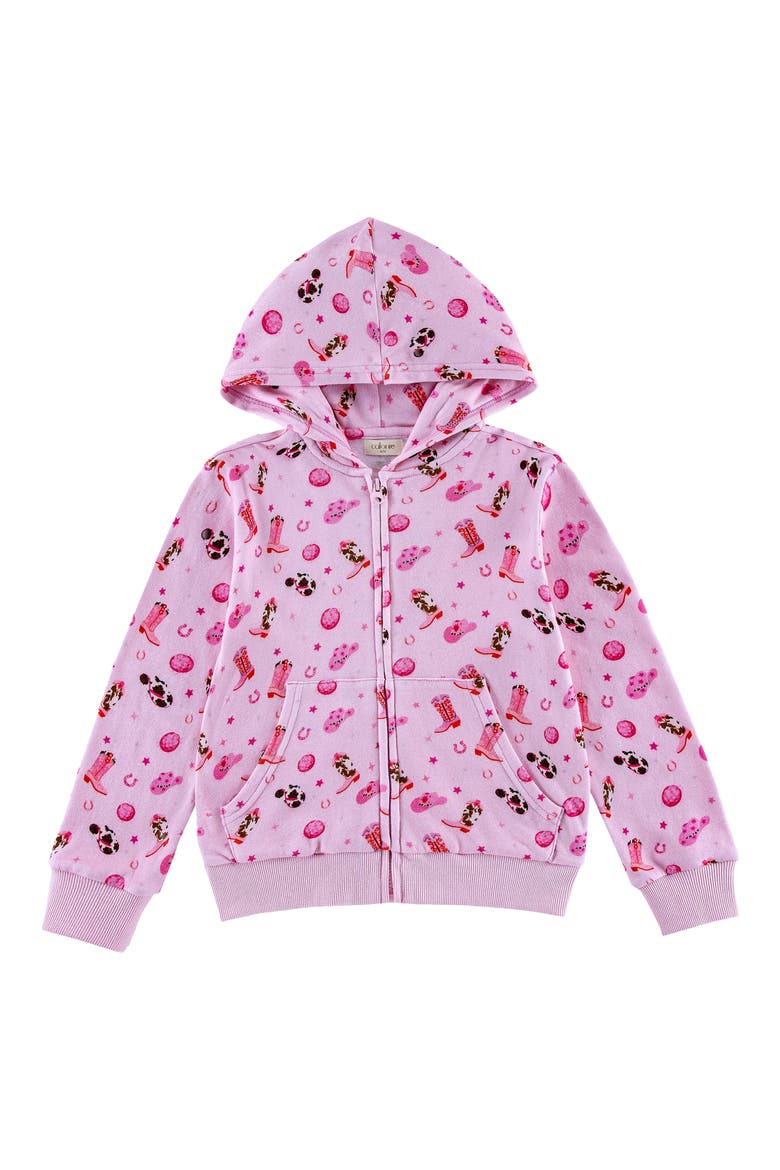 Kids' Disco Cowgirl Zip Hoodie, Main, color, DISCO COWGIRL