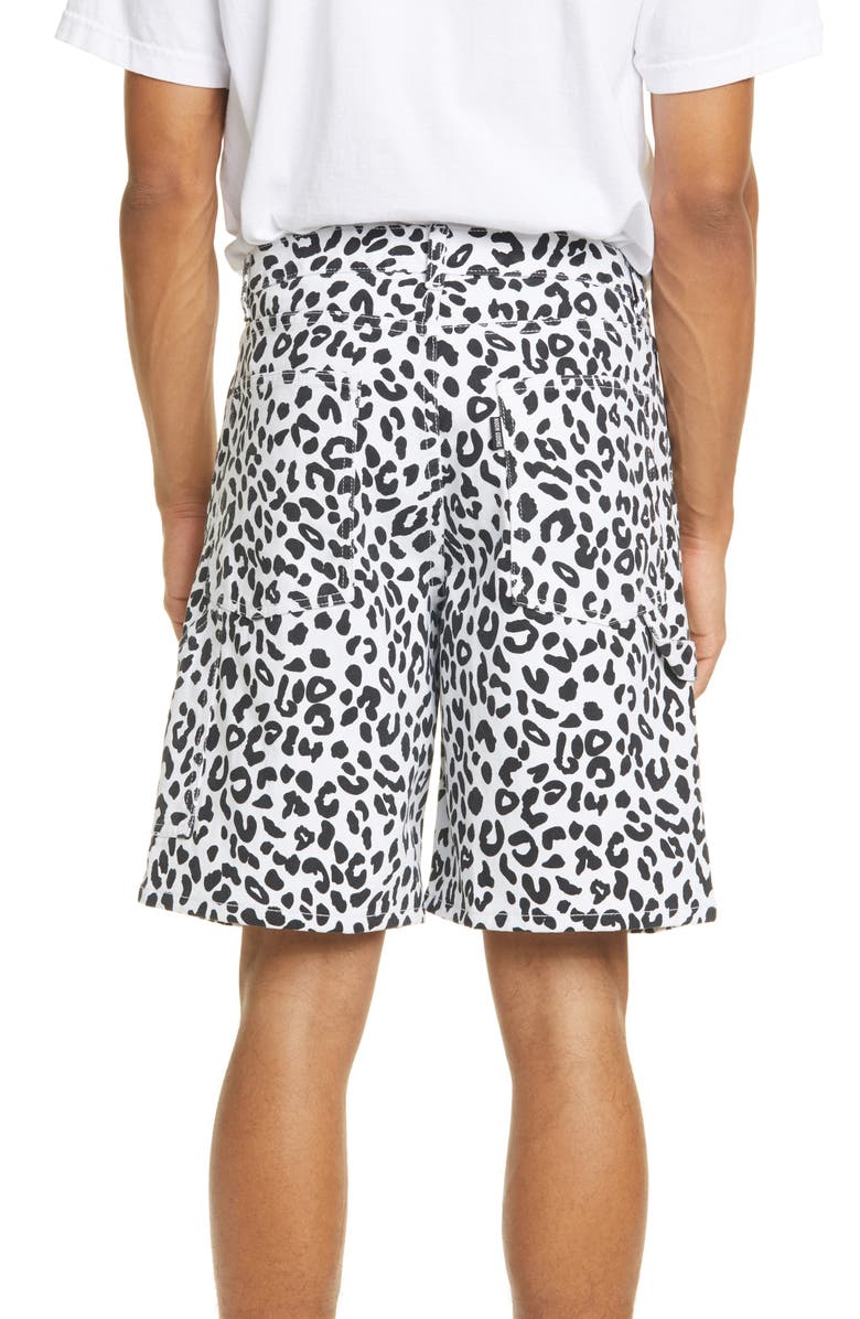 Noon Goons Leopard Denim Shorts, Alternate, color, 