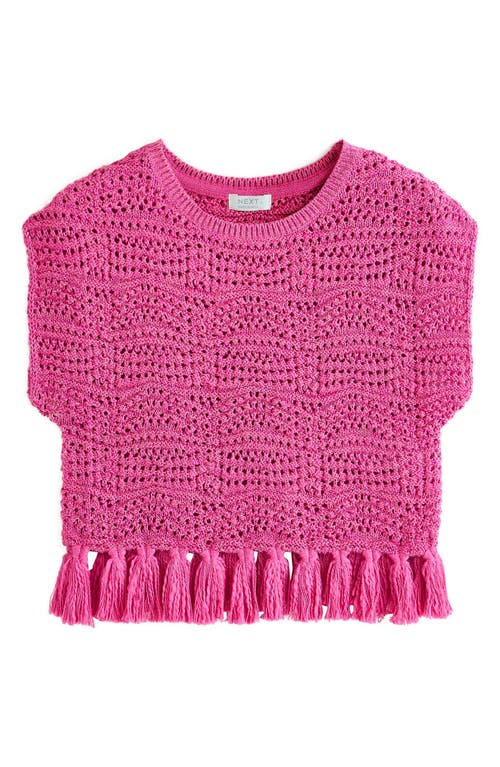 Next Kids' Open Stitch Tassel Trim Sweater