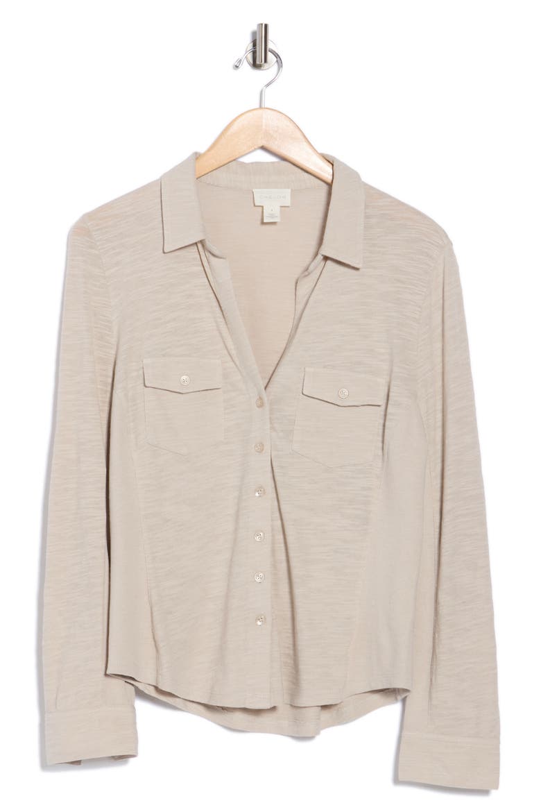 Roll Tab Knit Shirt, Alternate, color, GREY OWL