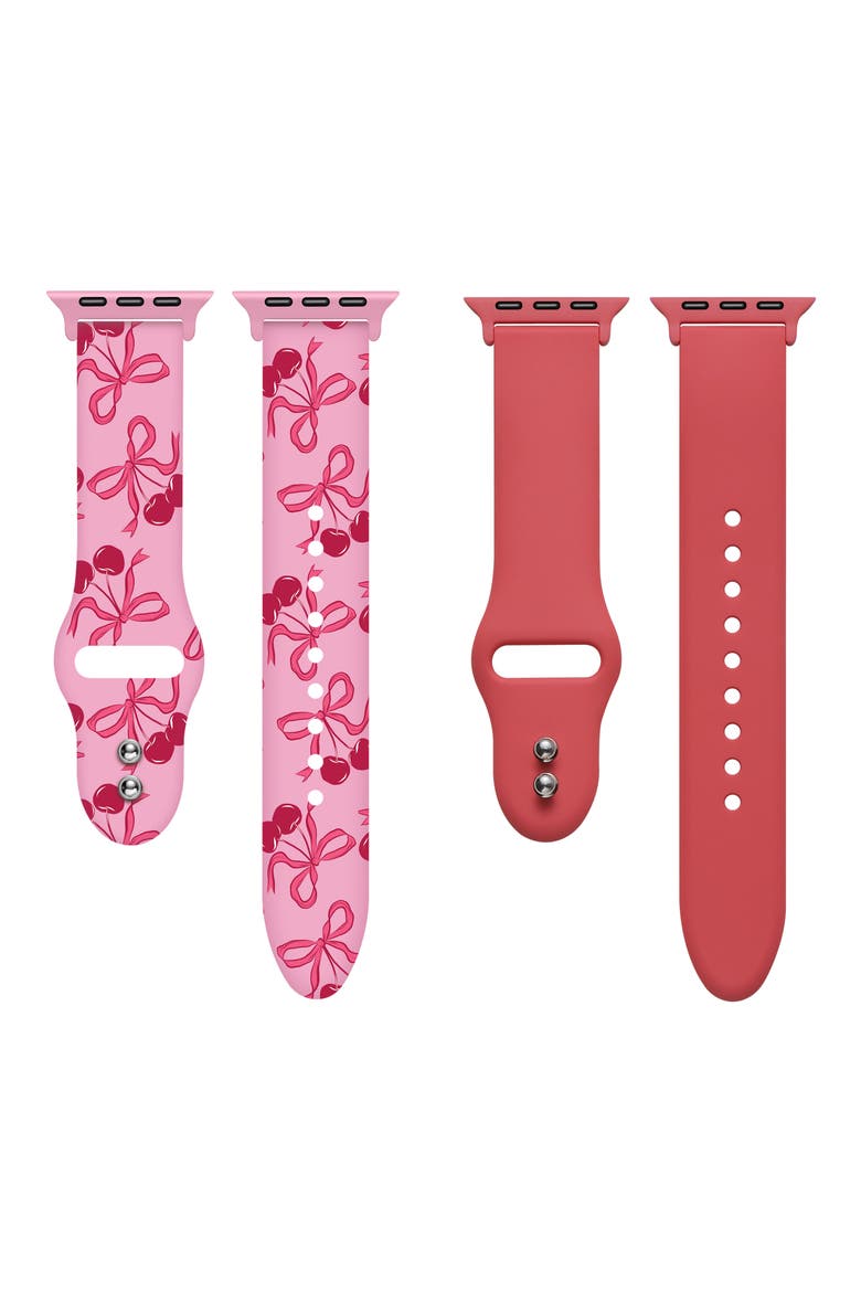 2-Pack Silicone Apple Watch® Watchbands, Main, color, PINK