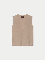 Gobi Cashmere Ajour Knit Crewneck Cashmere Vest