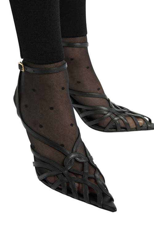Balmain Smooth Leather Cage Sandals In Black